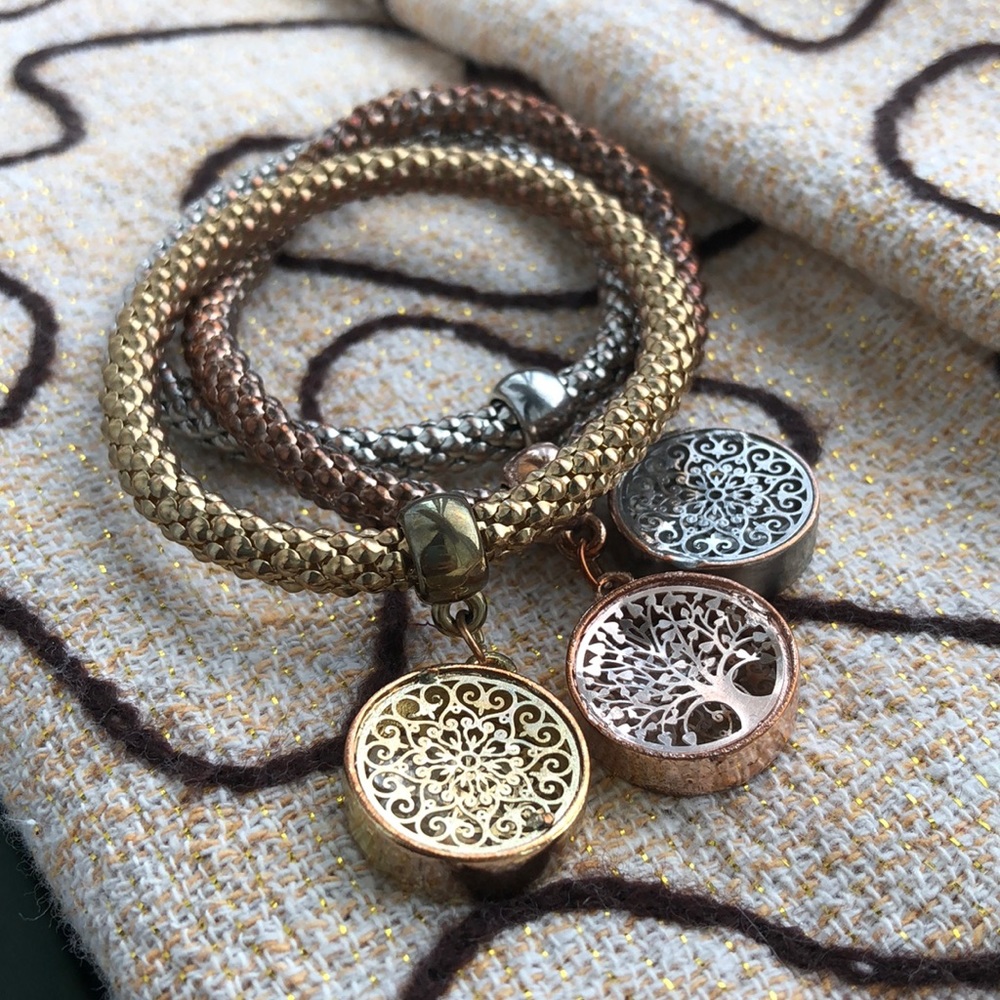 Metal Gold Silver Rose Gold Charm Bracelet